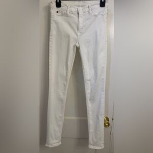 Hudson Nico Super Skinny White Denim Jeans size 27